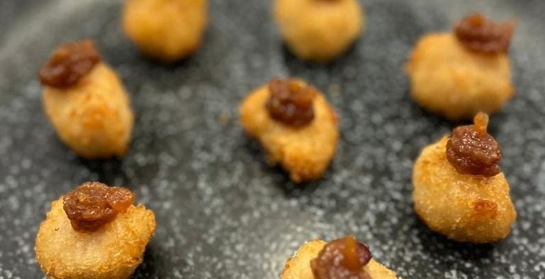 Baron Bigod Fritters with Apple and Fig Chutney by Fox & Goose chef Paul Yaxley