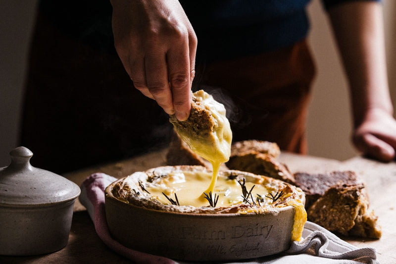 Large Baked Baron Bigod with white wine, garlic and rosemary