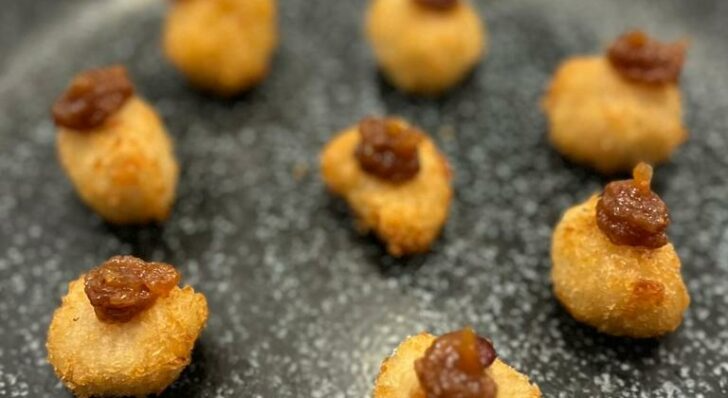 Baron Bigod Fritters with Apple and Fig Chutney by Fox & Goose chef Paul Yaxley