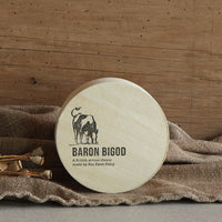 A baby sized version of our farmhouse Brie style cheese (approximately 250g), handmade at Fen Farm from our own grass-fed Montbéliarde cows milk. Your cheese will be hand wrapped in wax paper and packed in its own beautiful wooden box.