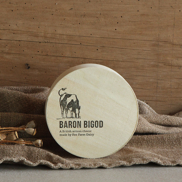 A baby sized version of our farmhouse Brie style cheese (approximately 250g), handmade at Fen Farm from our own grass-fed Montbéliarde cows milk. Your cheese will be hand wrapped in wax paper and packed in its own beautiful wooden box.